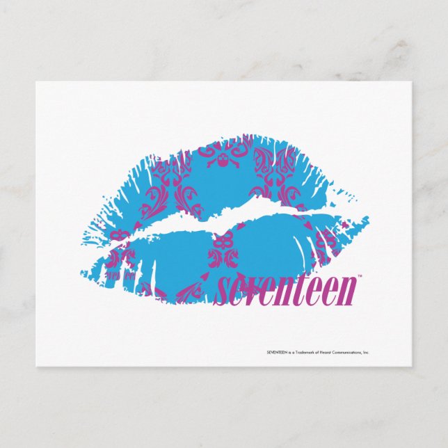 Damask Lila-Aqua Vykort (Framsida)