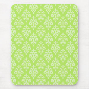 Damask Lime Green Mönster Mousepad Musmatta