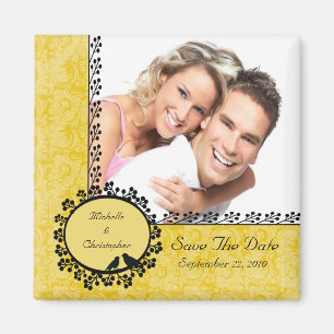 Damask Love birds Photo Spara datum magneter