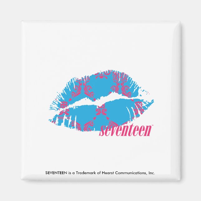 Damask Magenta-Aqua Magnet (Framsidan)
