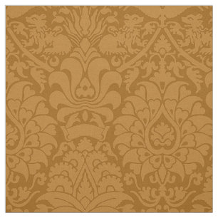 Damask med Lejon, bränd Caramel Tyg
