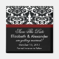 Damask Merlot Red Spara datum magneter