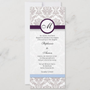 Damask Monogram bröllopsinbjudan Inbjudningar