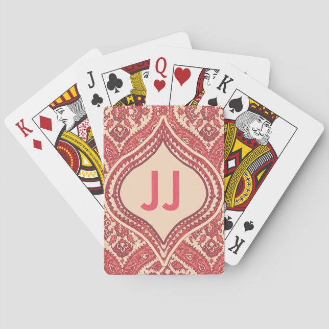 Damask Monogram Deck of Cards Casinokort (Baksidan)