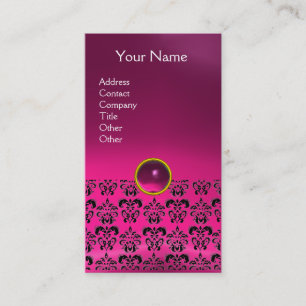 DAMASK MONOGRAM Gem rosa fuchsia Visitkort