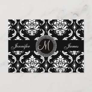 Damask Monogram OSA kort för Square Inbjudan
