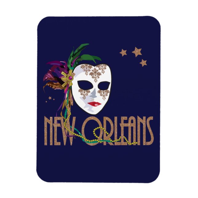 Damask New Orleans Mask Magnet (Vertikal)