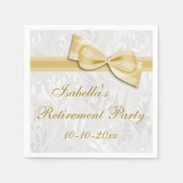 Damask och Guld Faux Bow Pension Pappersservett