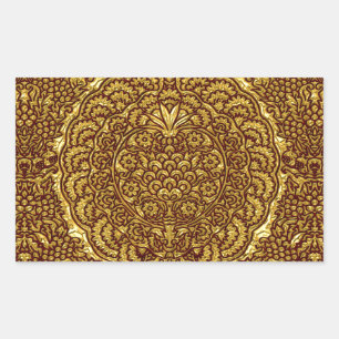 Damask of Queen Margaret I of Danmarks klänning Rektangulärt Klistermärke