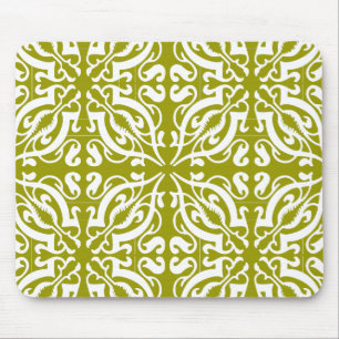 DAMASK - Oliv grönt Musmatta