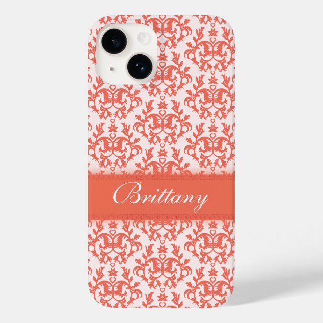 Damask orange glödande namn iphone (Baksida)