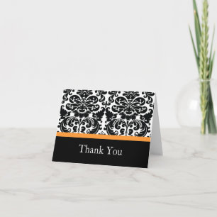 Damask Orange Tacksamhetskort Tack Kort