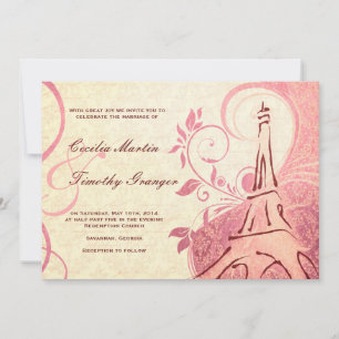 Damask Parisienne - Vintergrön & Elfenben Bröllop Inbjudningar