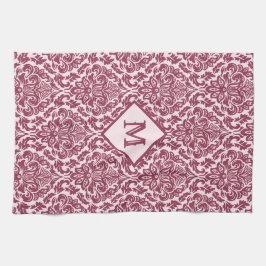 Damask Pattern anpassningsbar monogram kökshandduk