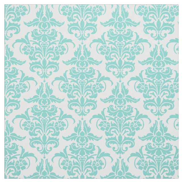 Damask Pattern - Aqua Tyg (Provkarta)