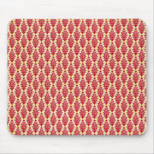 DAMASK PATTERN-TEMP för damm07-rödgul RED-GULT Musmatta