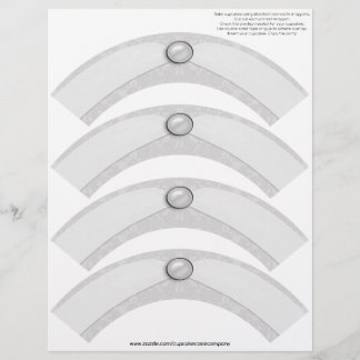 Damask Pearl Ribbon Cupcoa Cosie - SILVER GRÅTT