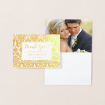 Damask Real Gold Foil Bröllop Photo Tack