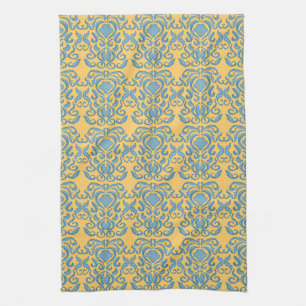 Damask robins, äggblått, kökshandduk