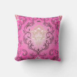 Damask Rosa Fyrkantig Kuddvar Kudde