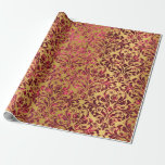 Damask Royal Burgundy Red Maroon Guld Honung Presentpapper<br><div class="desc">Chic Blommigt Royal Wrapping Papper Kan vara en vacker dekoration för många evenemang som bröllop,  årsdag,  födelsedag,  studenten,  nytt hem,  företag,  möhippor osv.</div>