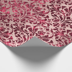 Damask Royal Burgundy Red Maroon Rosa ros Presentpapper