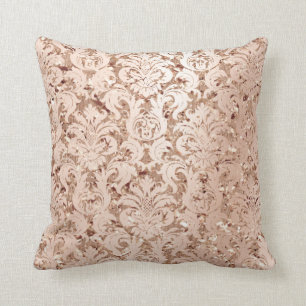 Damask Royal Glitter  koppar Ro Guld Kudde
