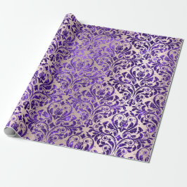 Damask Royal Lila Amethyst Violet Smala Presentpapper
