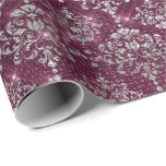 Damask Silver Grått Royal Burgundy Beet Sparkly Presentpapper<br><div class="desc">Glam och Chic Wrapping Papper för många tillfällen som födelsedag,  årsdag,  bröllop,  brudens sida,  nytt arbete,  nytt hem,  företag party,  pension party,  nyfödd bebis,  ... </div>