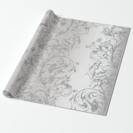 Damask Silver Grått Royal Metall Antonietta Cottag Presentpapper