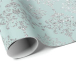 Damask Silver Ice Aqua Vatten Royal Ornament Forma Presentpapper<br><div class="desc">Glam och Chic Wrapping Papper för många tillfällen som födelsedag,  årsdag,  bröllop,  brudens sida,  nytt arbete,  nytt hem,  företag party,  pension party,  nyfödd bebis,  ... </div>
