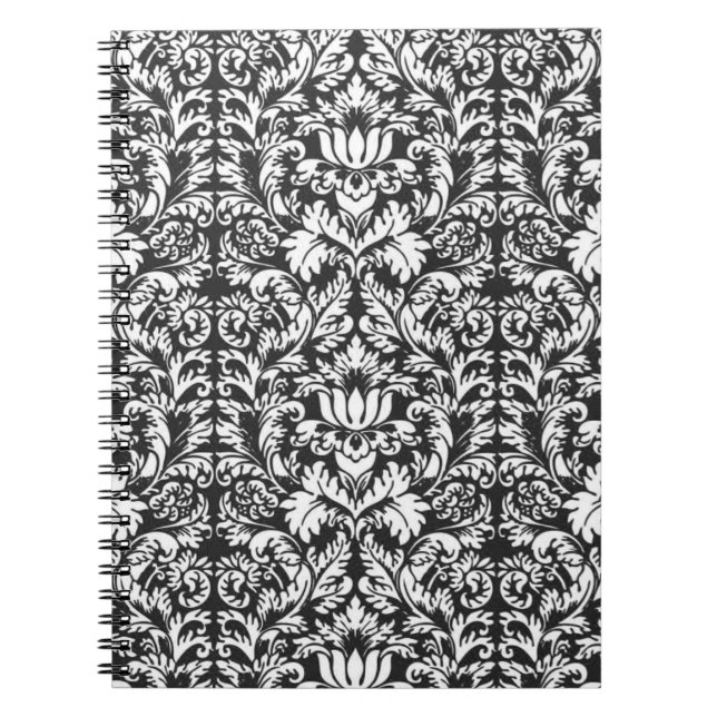 Damask Snöre Brocade Classic Tapet Anteckningsbok (Framsidan)