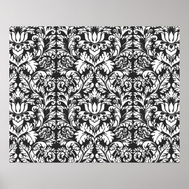 Damask Snöre Brocade Classic Tapet Poster (Framsidan)