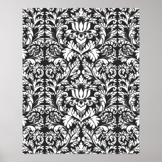 Damask Snöre Brocade Classic Tapet Poster (Framsidan)