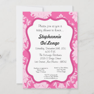 Damask Snöre Finare Elegant-babyinbjudan för babys Inbjudningar