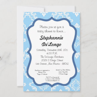 Damask Snöre Finare Elegant-babyinbjudan för babys Inbjudningar