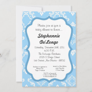 Damask Snöre Finare Elegant-babyinbjudan för babys Inbjudningar