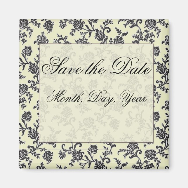Damask Spara Datum Magnet (Framsidan)
