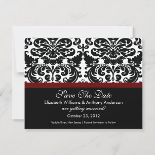 Damask Spara datum meddelande Merlot Red
