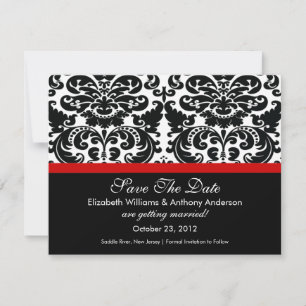 Damask Spara datum meddelande Red