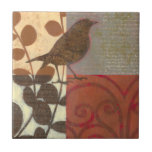 Damask Sparrow Kakelplatta<br><div class="desc">Den här bran av contemporaryn är en brun gnista och andra kollage-inspirerade detaljer som ger tecken till alla vardagsrum eller matrum. Bilden innehåller ett rött och brunt färg-tema. Skaffa den här vackra och unika konsten av konstnären Norman Wyatt idag.</div>