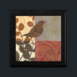 Damask Sparrow Smyckeskrin<br><div class="desc">Den här bran av contemporaryn är en brun gnista och andra kollage-inspirerade detaljer som ger tecken till alla vardagsrum eller matrum. Bilden innehåller ett rött och brunt färg-tema. Skaffa den här vackra och unika konsten av konstnären Norman Wyatt idag.</div>