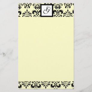 DAMASK SQUARE MONOGRAM, kräm Brevpapper