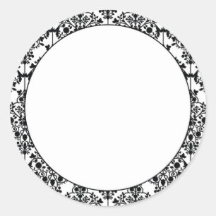Damask Sticker Runt Klistermärke