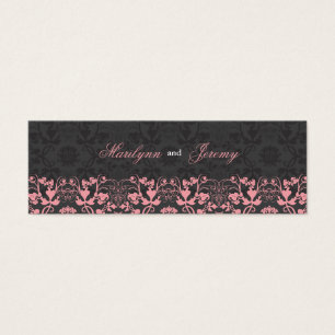 Damask Swirls Snöre Black Anpassningsbar Tack Gift Litet Visitkort