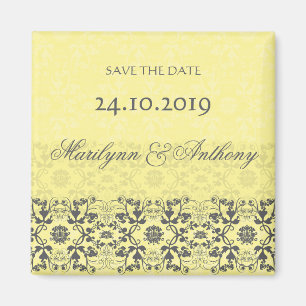 Damask Swirls Snöre Butter Spara datum magneter
