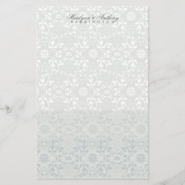 Damask Swirls Snöre Dream Tack Stationery Brevpapper (Framsida)