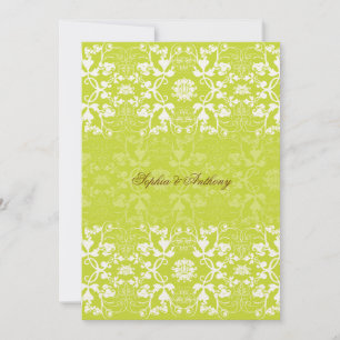 Damask Swirls Snöre Lime Bröllopsinbjudan Inbjudningar