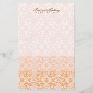 Damask Swirls Snöre Sorbet Tack Stationery Brevpapper