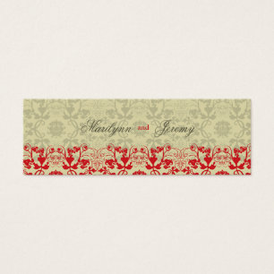 Damask Swirls Snöre Spice Anpassningsbar Tack Gift Litet Visitkort